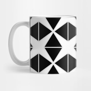 star shapes abstract black and white tile pattern Mug